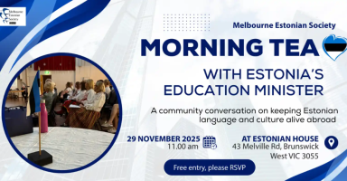 Morning tea with Education Minister Kristina Kallas in Melbourne