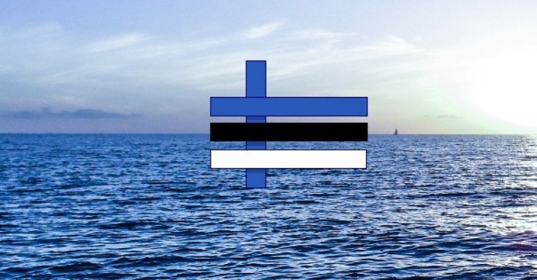 Organisatsiooni logo Läänemere taustal. 