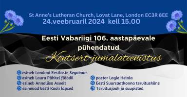 EV 106 kontsert-jumalateenistus: Londoni Eesti Selts