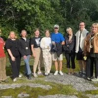 Some of the young participants at Metsaülikool 2026. Left to right:  Lachlan Bell (Australia), Tuuli-Emily Liivat (Finland), Annika Tork (Canada), Anel Neumann (Estonia), Lii Schmidt (Czech Republic), Martin Tikk (Estonia), Marili Schmidt (Switzerland), Reijo Roos (Finland), Kaisa Kasekamp (Canada)
