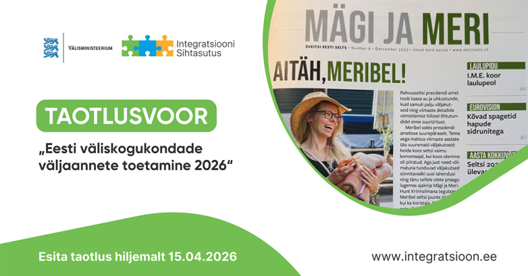 Taotlusvoor: Eesti väliskogukondade väljaannete toetamine 2026