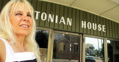 Sirje Rivers outside of the Melbourne Estonian House